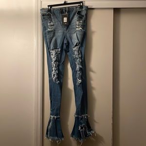 Fashion Nova Light Wash Flare Jeans